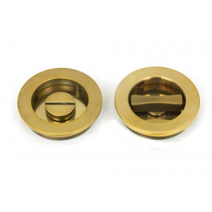 From The Anvil - Aged Brass 60mm Plain Round Pull - Privacy Set 48330
