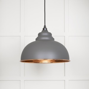 From The Anvil - Hammered Copper Harborne Pendant in Bluff 49501BL