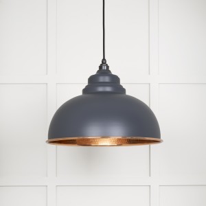 From The Anvil - Hammered Copper Harborne Pendant in Slate 49501SL