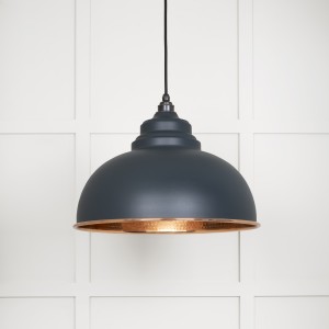 From The Anvil - Hammered Copper Harborne Pendant in Soot 49501SO