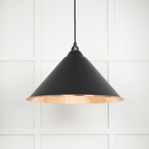 From The Anvil - Hammered Copper Hockley Pendant in Elan Black 49503EB