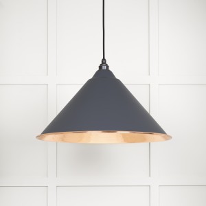 From The Anvil - Hammered Copper Hockley Pendant in Slate 49503SL
