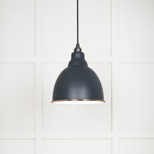 From The Anvil - White Gloss Brindley Pendant in Soot 49507SO