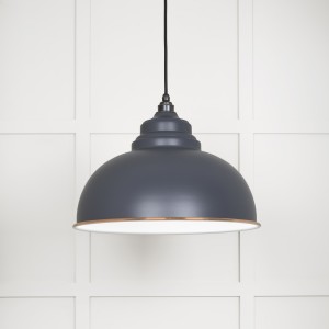 From The Anvil - White Gloss Harborne Pendant in Slate 49508SL