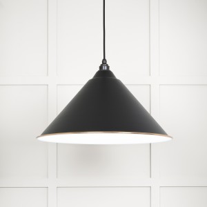 From The Anvil - White Gloss Hockley Pendant in Elan Black 49510EB