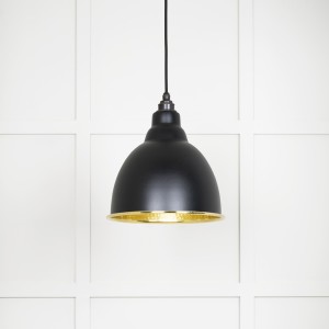 From The Anvil - Hammered Brass Brindley Pendant in Elan Black 49517EB