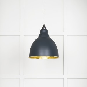 From The Anvil - Hammered Brass Brindley Pendant in Soot 49517SO