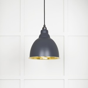 From The Anvil - Smooth Brass Brindley Pendant in Slate 49518SL