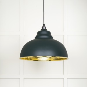 From The Anvil - Hammered Brass Harborne Pendant in Dingle 49521DI