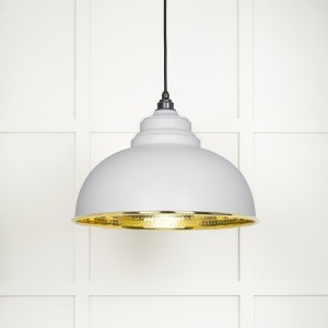 From The Anvil - Hammered Brass Harborne Pendant in Flock 49521F