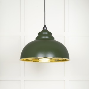 From The Anvil - Hammered Brass Harborne Pendant in Heath 49521H