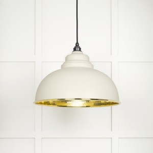 From The Anvil - Hammered Brass Harborne Pendant in Teasel 49521TE