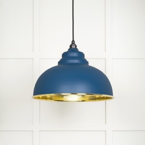 From The Anvil - Hammered Brass Harborne Pendant in Upstream 49521U