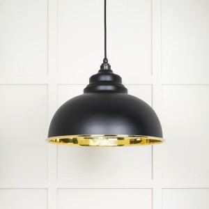 From The Anvil - Smooth Brass Harborne Pendant in Slate 49522SL
