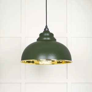 From The Anvil - Smooth Brass Harborne Pendant in Flock 49522F
