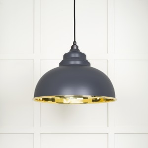 From The Anvil - Smooth Brass Harborne Pendant in Elan Black 49522EB