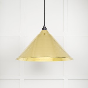 From The Anvil - Hammered Brass Hockley Pendant 49523