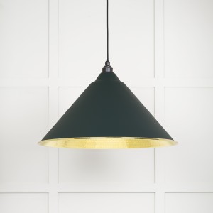 From The Anvil - Hammered Brass Hockley Pendant in Dingle 49523DI
