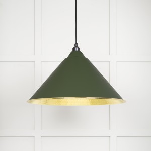From The Anvil - Hammered Brass Hockley Pendant in Heath 49523H