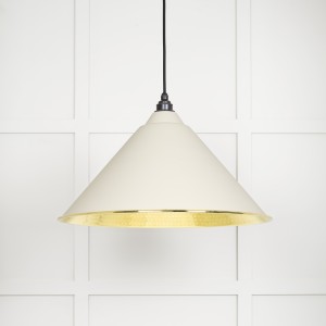 From The Anvil - Hammered Brass Hockley Pendant in Teasel 49523TE
