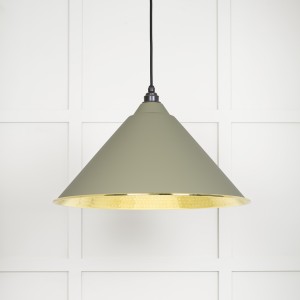 From The Anvil - Hammered Brass Hockley Pendant in Tump 49523TU