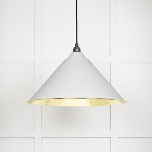 From The Anvil - Smooth Brass Hockley Pendant in Flock 49524F