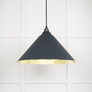 From The Anvil - Smooth Brass Hockley Pendant in Soot 49524SO
