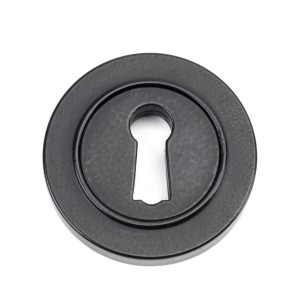 From The Anvil - Matt Black Round Escutcheon (Plain Rose) 49536