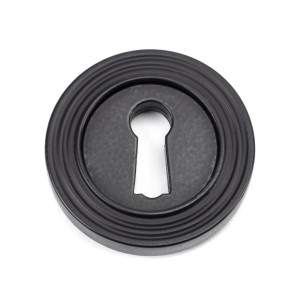 From The Anvil - Matt Black Round Escutcheon (Beehive Rose) 49538