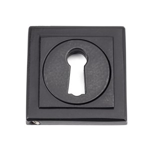 From The Anvil - Matt Black Round Escutcheon (Square Rose) 49539