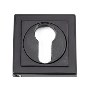 From The Anvil - Matt Black Round Euro Escutcheon (Square Rose) 49543