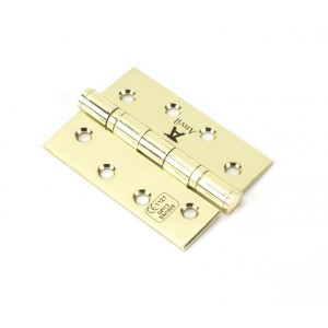 From The Anvil - Polished Brass 4" Ball Bearing Butt Hinge (Pair) 49573 