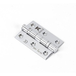 From The Anvil - Polished Chrome 3" Ball Bearing Butt Hinge (Pair) 49575 