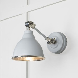 From The Anvil - Hammered Nickel Brindley Wall Light in Birch 49718SBI
