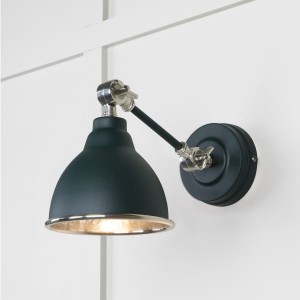 From The Anvil - Hammered Nickel Brindley Wall Light in Dingle 49718SDI