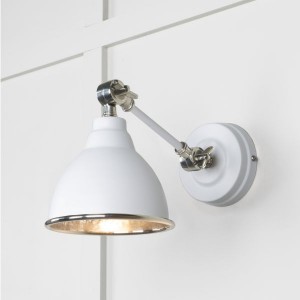 From The Anvil - Hammered Nickel Brindley Wall Light in Flock 49718SF