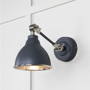 From The Anvil - Hammered Nickel Brindley Wall Light in Slate 49718SSL