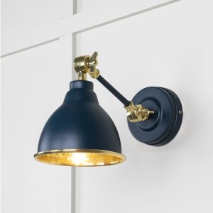 From The Anvil - Hammered Brass Brindley Wall Light in Dusk 49719SDU