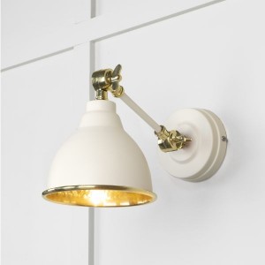 From The Anvil - Hammered Brass Brindley Wall Light in Teasel 49719STE