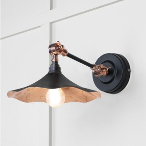 From The Anvil - Smooth Copper Flora Wall Light in Elan Black 49723SEB