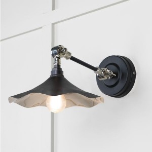 From The Anvil - Smooth Nickel Flora Wall Light in Elan Black 49724SEB