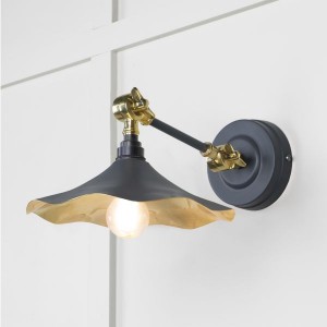 From The Anvil - Smooth Brass Flora Wall Light in Slate 49725SSL