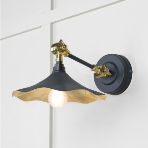 From The Anvil - Smooth Brass Flora Wall Light in Soot 49725SSO