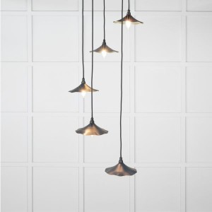 From The Anvil - Smooth Brass Flora Cluster Pendant in Dusk 49728SDU