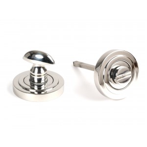 From The Anvil - Polished Marine SS (316) Round Thumbturn Set (Art Deco) 49861