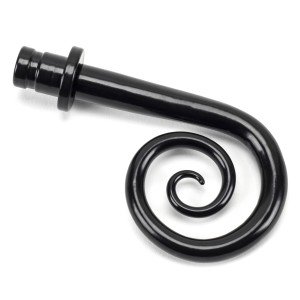 From The Anvil - Black Monkeytail Curtain Finial (Pair) 49907