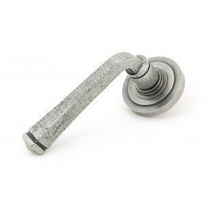 From The Anvil - Pewter Avon Round Lever On Rose Set (Art Deco) Unsprung 49966