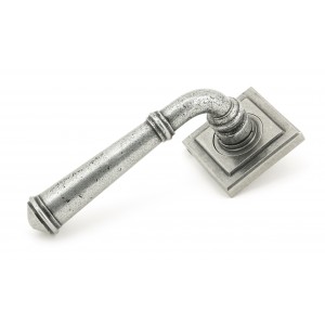 From The Anvil - Pewter Regency Lever On Rose Set (Square Rose) Unsprung 49980