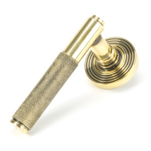 From The Anvil - Aged Brass Brompton Lever On Rose Set (Beehive) Unsprung 49995