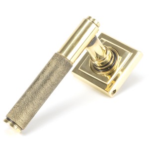 From The Anvil - Aged Brass Brompton Lever On Rose Set (Square) Unsprung 49996